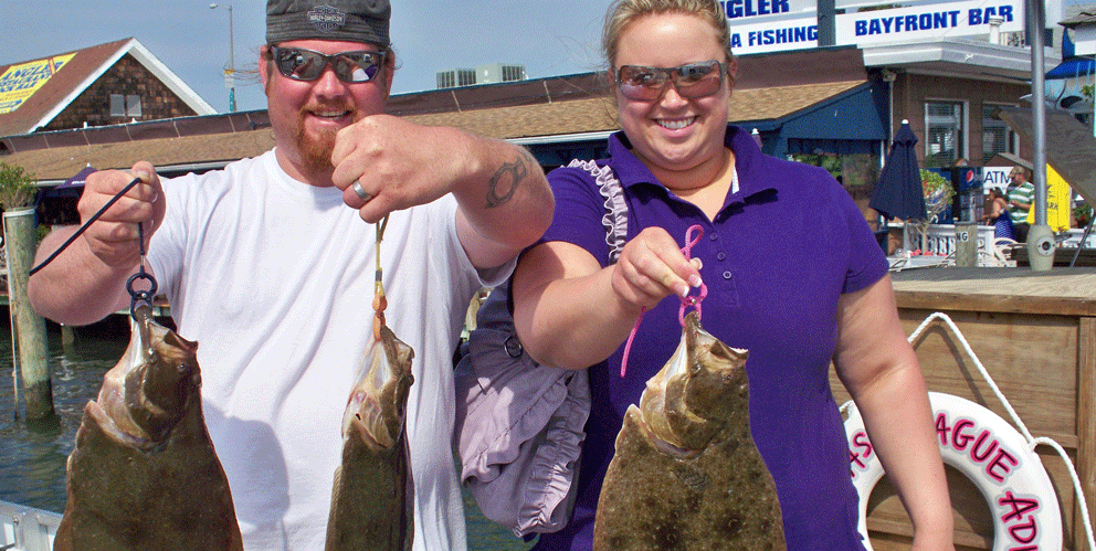 Showing off the Flounder Catch